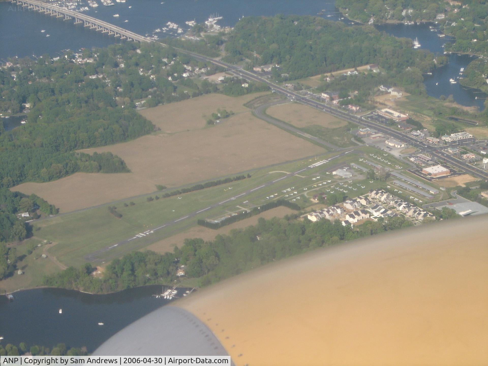 Lee Airport (ANP) - Lee Airport. I was surprized to see no airplanes in the pattern.  Taken on approach into BWI