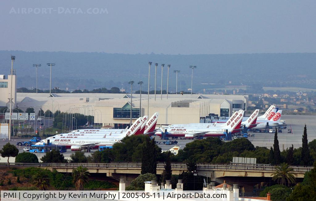 Palma de Mallorca Airport (or Son Sant Joan Airport), Palma de Mallorca Spain (PMI) - Overlooking Palma, Mallorca airport from my hotel room.