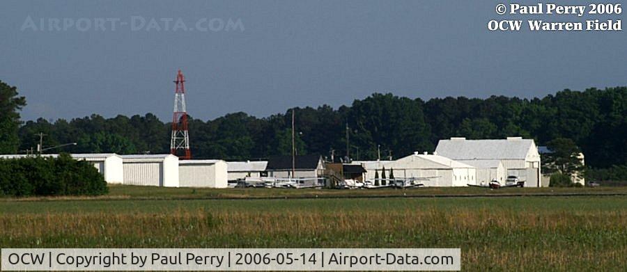 Warren Field Airport (OCW) - Long distance view of the facilites and parking in Washington, NC