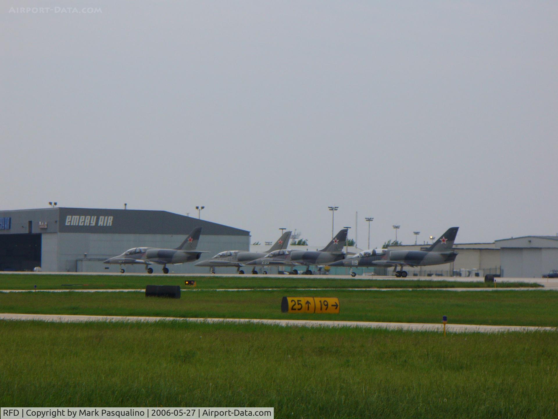 Chicago/rockford International Airport (RFD) - Flight of four L-39 Aircraft departing Runway 19