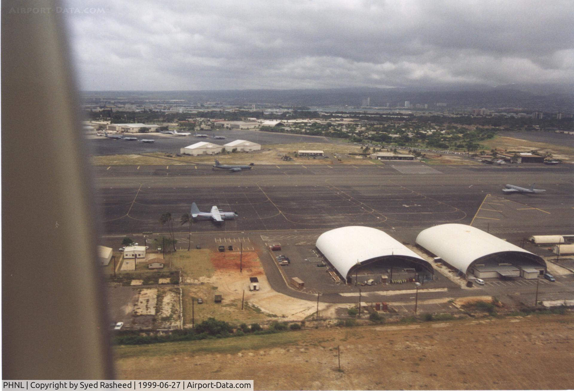 Honolulu International Airport, Honolulu, Hawaii United States (PHNL) - Hickam AFB - taken from N25AZ prior to Landing