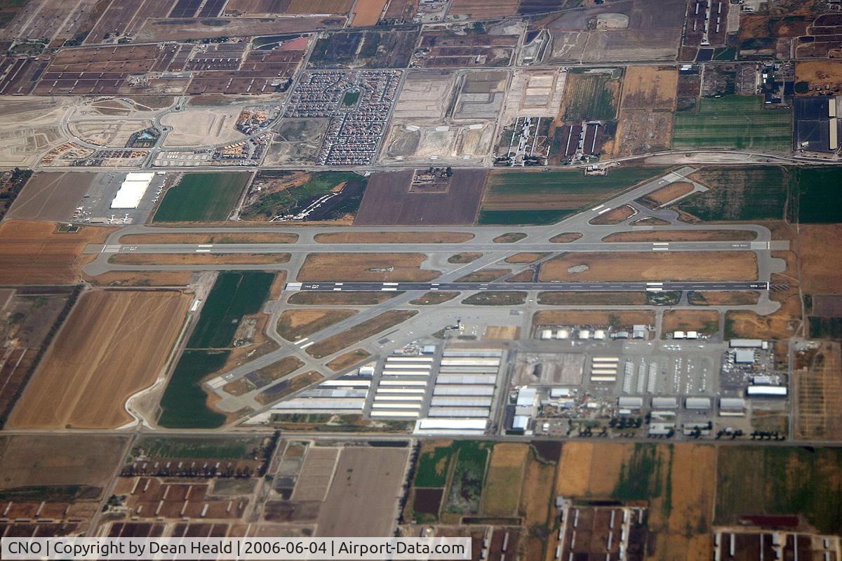 Chino Airport (CNO) - Chino Airport (KCNO) as viewed while on descent to LAX, looking southward.