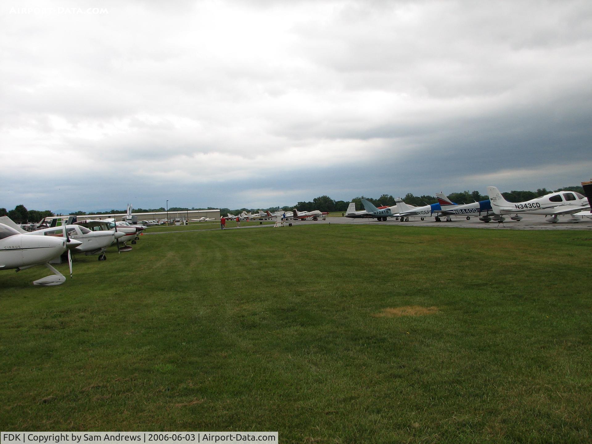 Frederick Municipal Airport (FDK) - The trnscient flight line on AOPA Fly-in day 2006