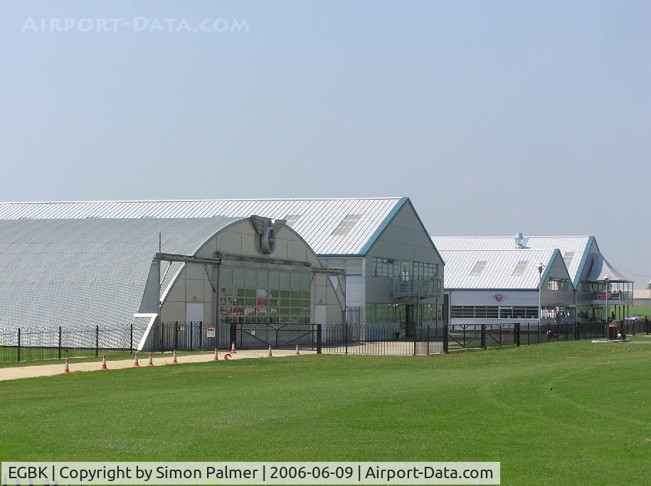Sywell Aerodrome Airport, Northampton, England United Kingdom (EGBK) - View of hangars at Northampton (Sywell) aerodrome