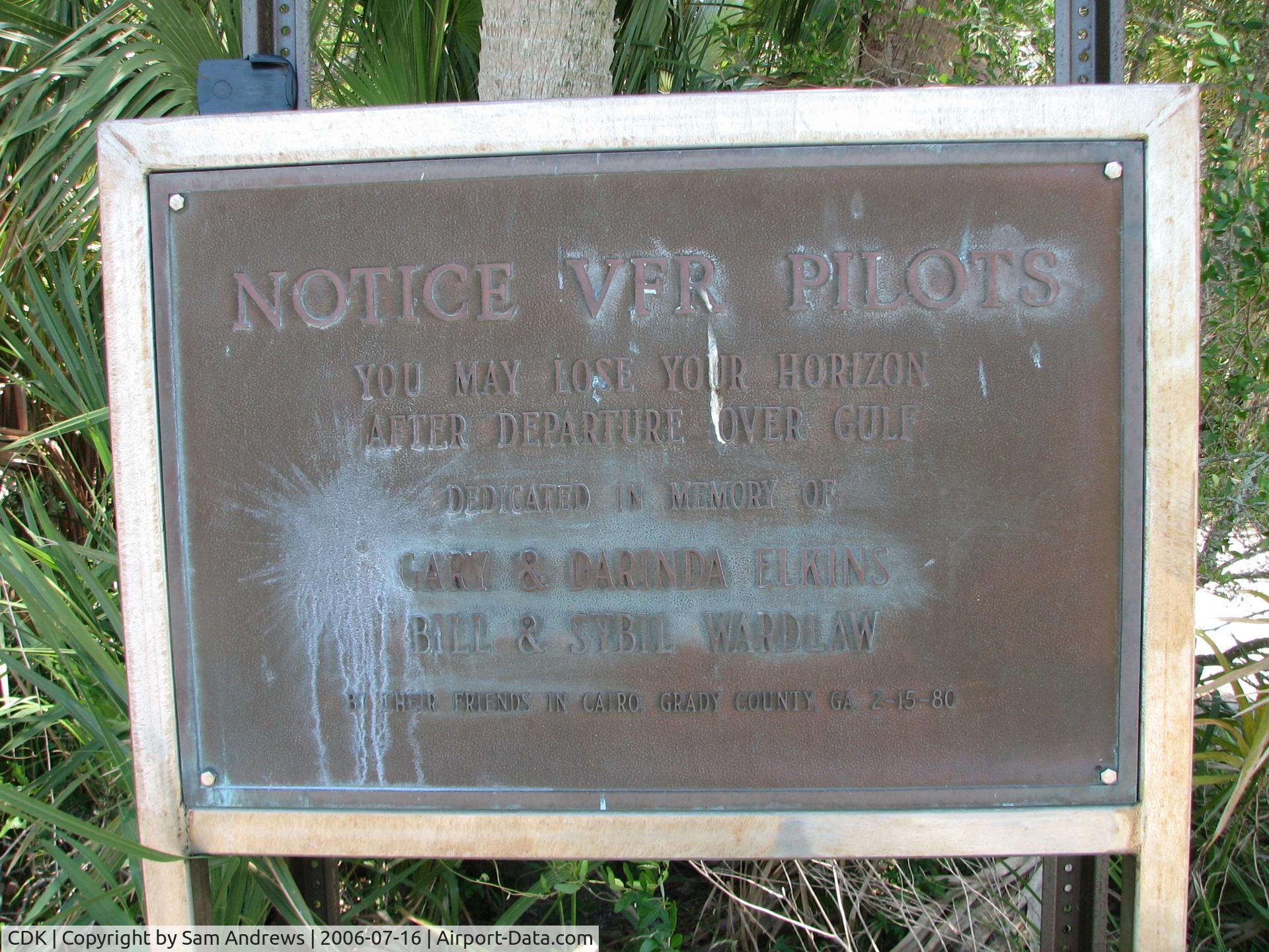 George T Lewis Airport (CDK) - A sad sign.
