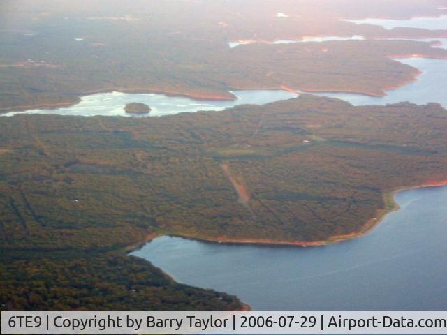 Mc Kenzie Field Airport (6TE9) - McKenzie private strip, looking east at 3000' over Lake of the Pines