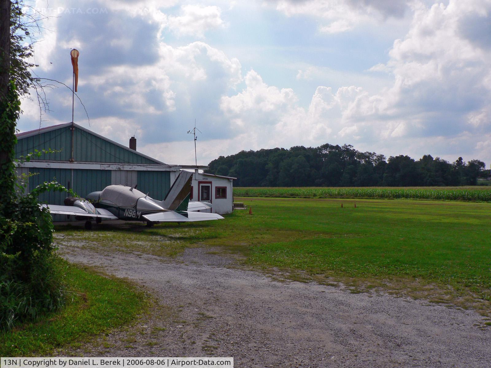 Trinca Airport (13N) - The modest office and the grass strip both lend a very rural feel to this little airport.