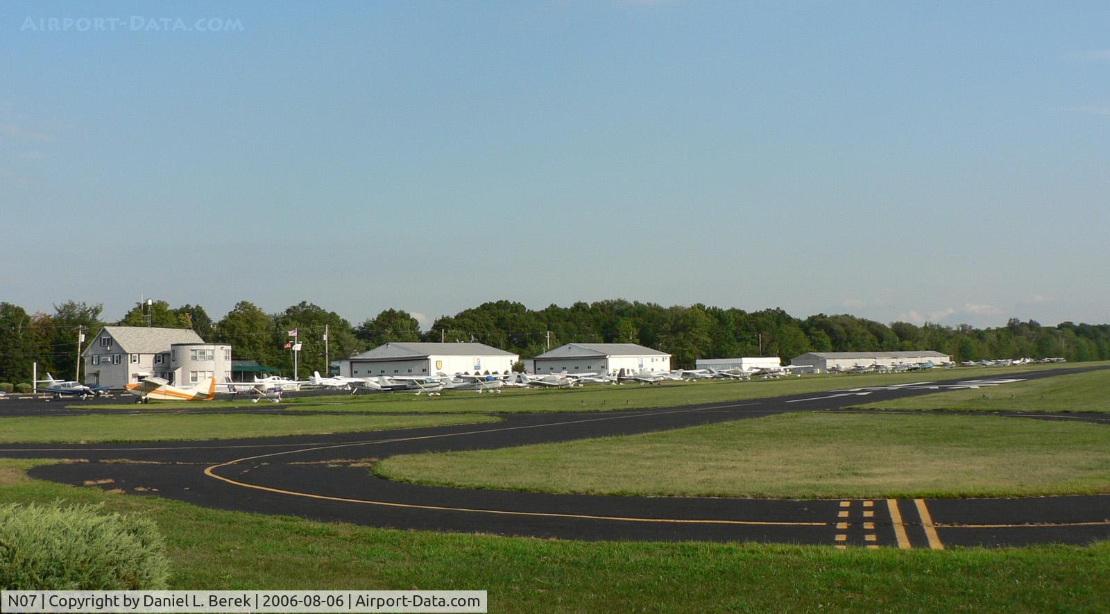Lincoln Park Airport (N07) - This view from the north gives a panorama of the terminal and aprons at Lincoln Park.