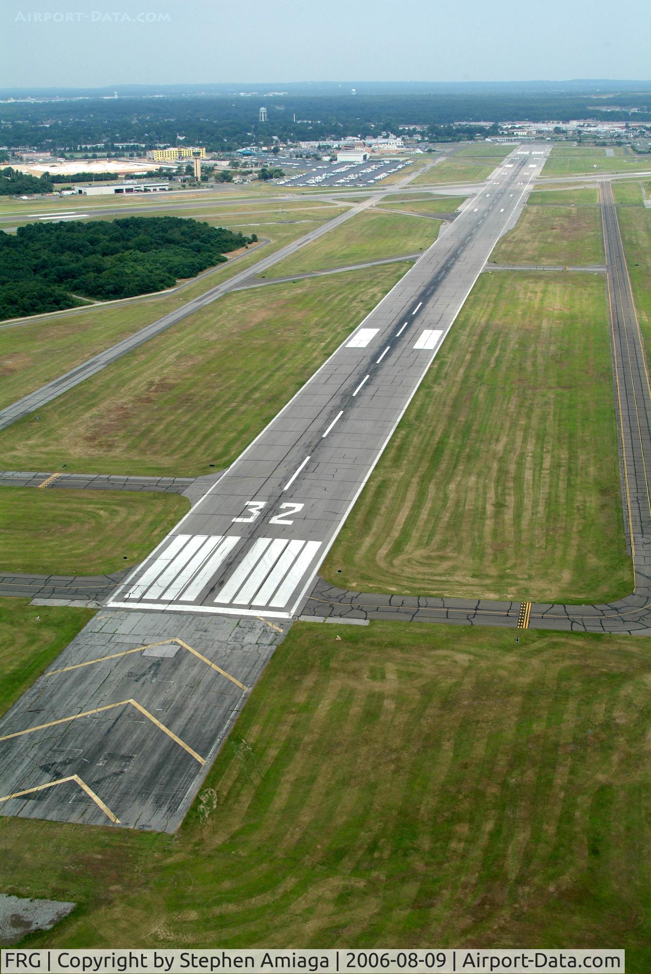 Republic Airport (FRG) - RWY 32 from the arrival end as seen from the helo...