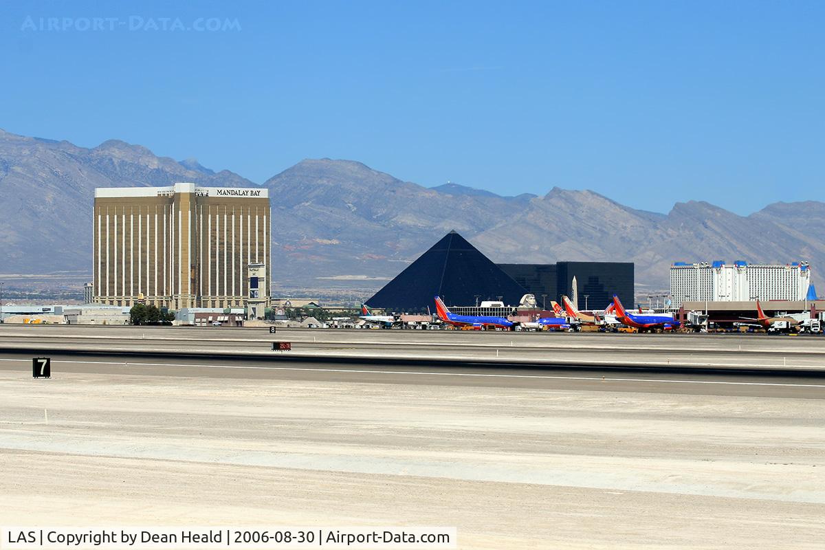 Harry Reid International Airport (LAS) - Looking northwest from the Sunset Viewing Area at McCarran Int'l Airport.