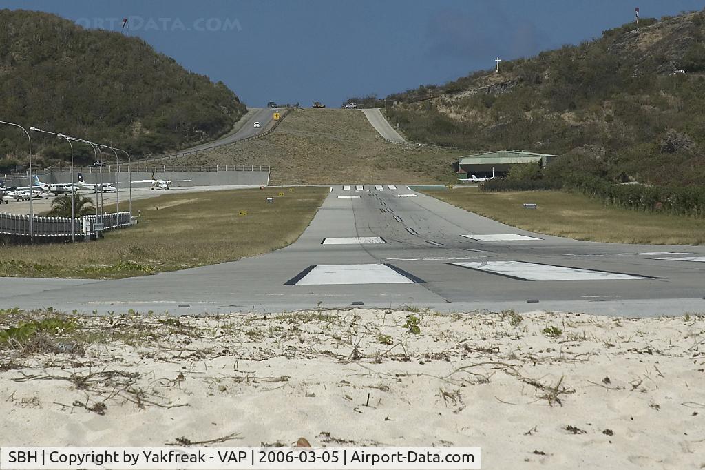 Gustaf III Airport, St. Jean, Saint Barthélemy Guadeloupe (SBH) - view from the beach