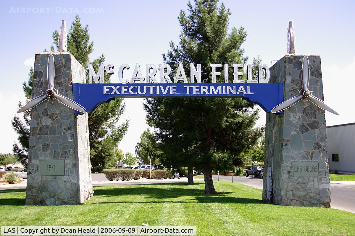 Harry Reid International Airport (LAS) - The McCarran Field Executive Terminal sign that is in front of the Signature Aviation terminal was built in 1941.
