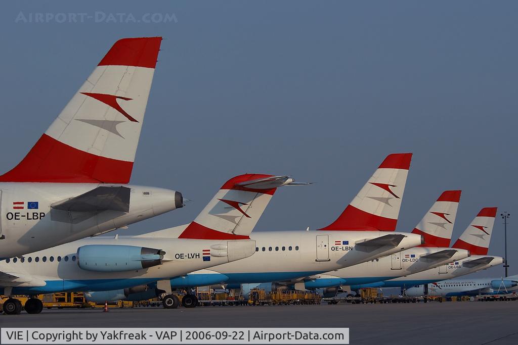 Vienna International Airport, Vienna Austria (VIE) - Austrian Airlines tail line up