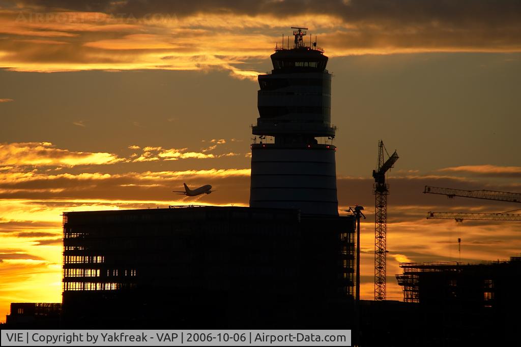 Vienna International Airport, Vienna Austria (VIE) - Sunset over vienna