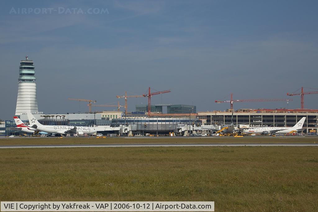 Vienna International Airport, Vienna Austria (VIE) - Pier East with ATC Tower