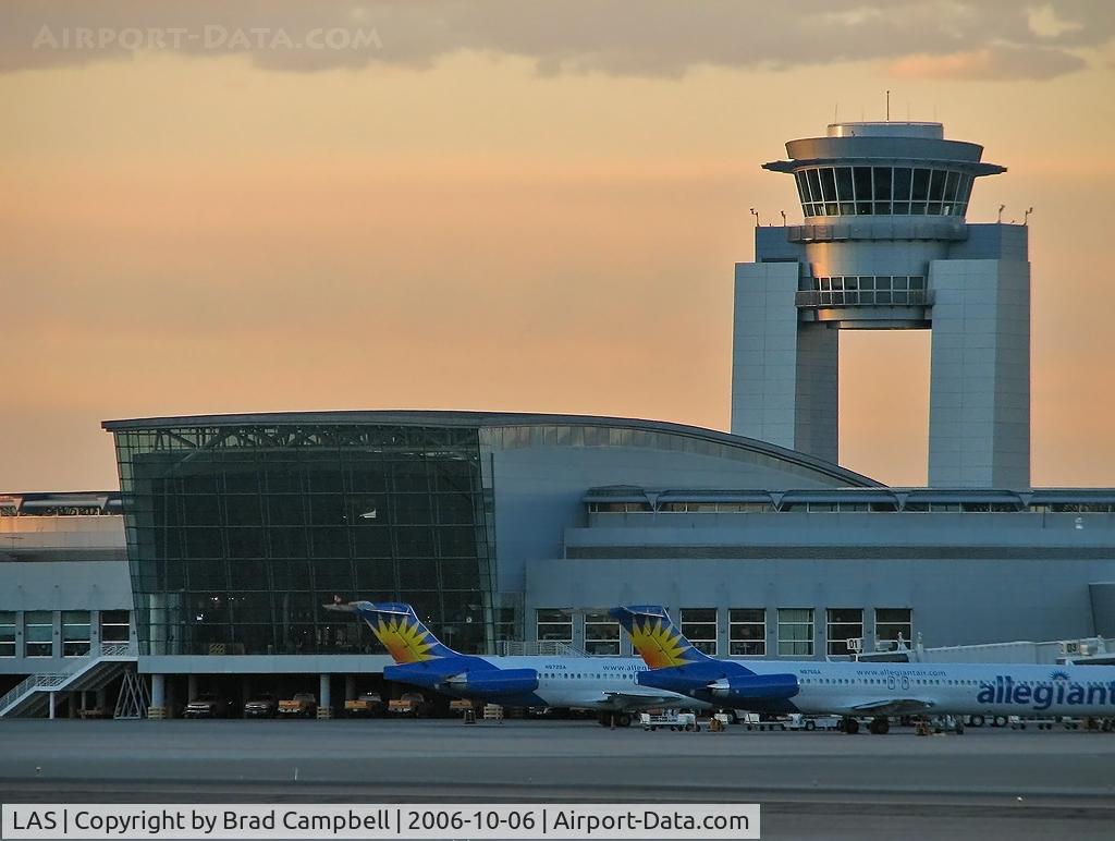 Harry Reid International Airport (LAS) - McCarran ATCT and 'D' Gates with Allegiants standing by.