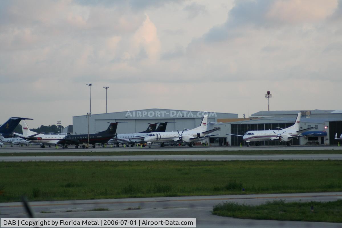 Daytona Beach International Airport (DAB) - Several turboprops for the race in front of Sheltair Hangars