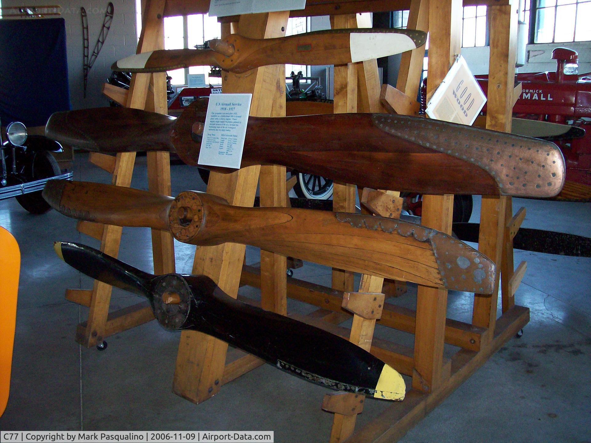 Poplar Grove Airport (C77) - Old propellers on display at air museum