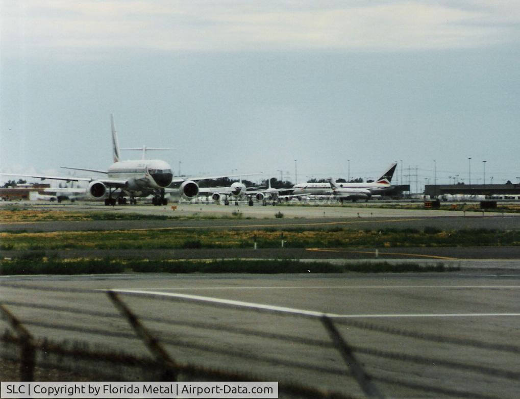 Salt Lake City International Airport (SLC) - Delta planes line up in Salt Lake City in 1996