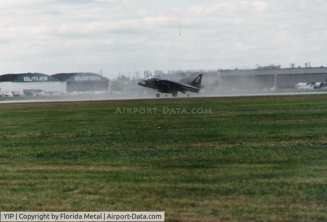 Willow Run Airport (YIP) - Harrier at YIP in 1989