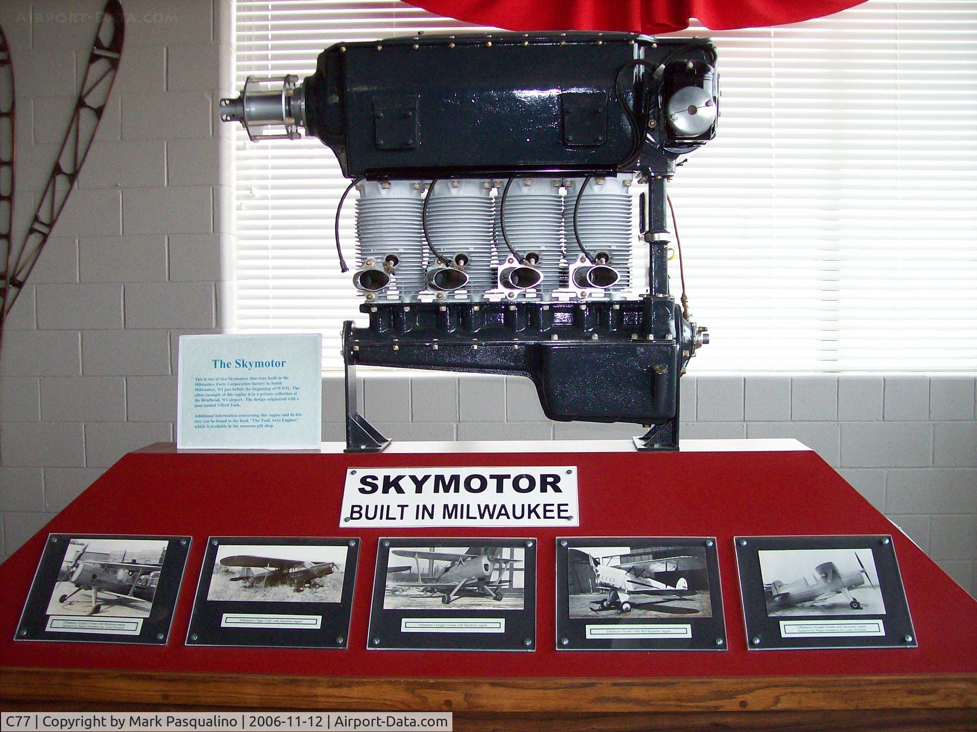 Poplar Grove Airport (C77) - Skymotor engine on display at local air museum