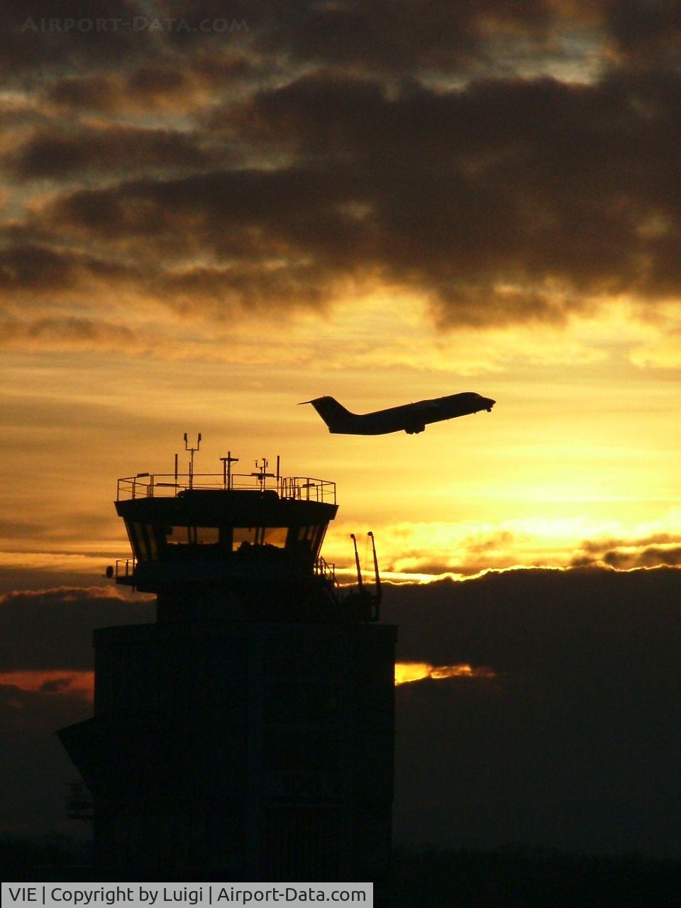 Vienna International Airport, Vienna Austria (VIE) - what a beautiful sunset.