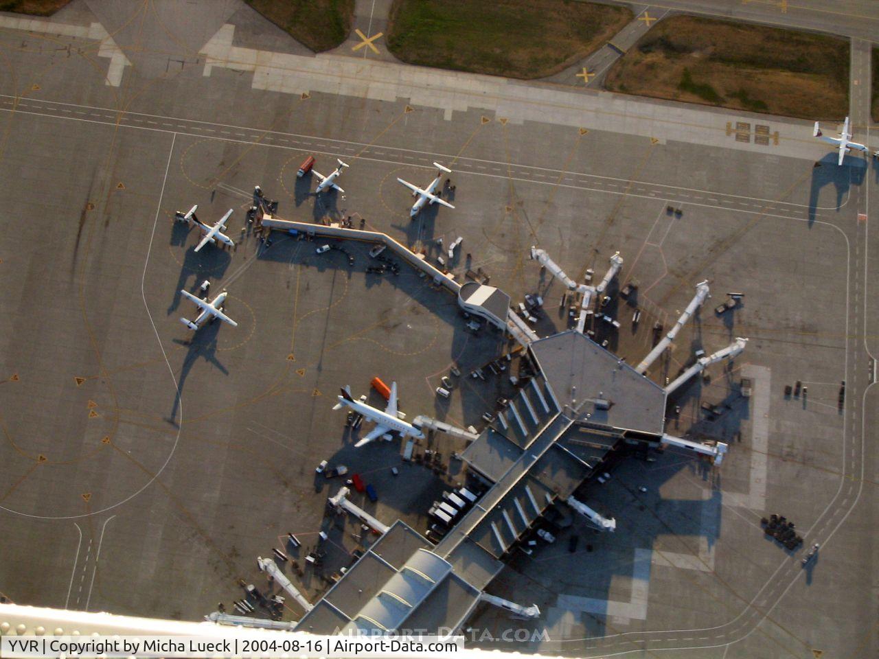 Vancouver International Airport, Vancouver, British Columbia Canada (YVR) - Vanouver's domestic terminal, seen from Harbour Air's Single Otter C-GUTW