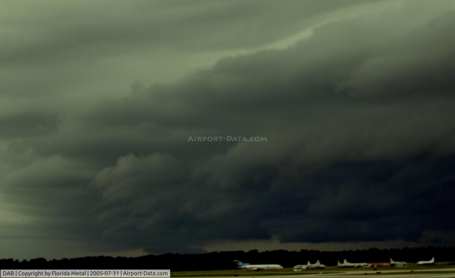 Daytona Beach International Airport (DAB) - Looking Southwest over the airfield at a nasty summer storm