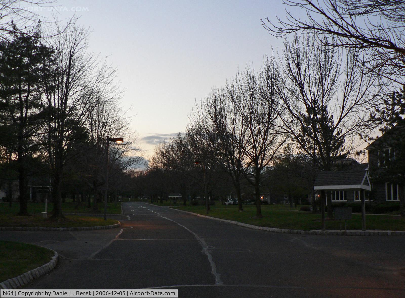 N64 Airport - The sun has set on Somerset Hills Airport, Basking Ridge.  The airport was founded in 1932 and lasted until the 1980s.  A condominium complex now occupies the site of the two main parallel runways; not a trace of the original airport remains.