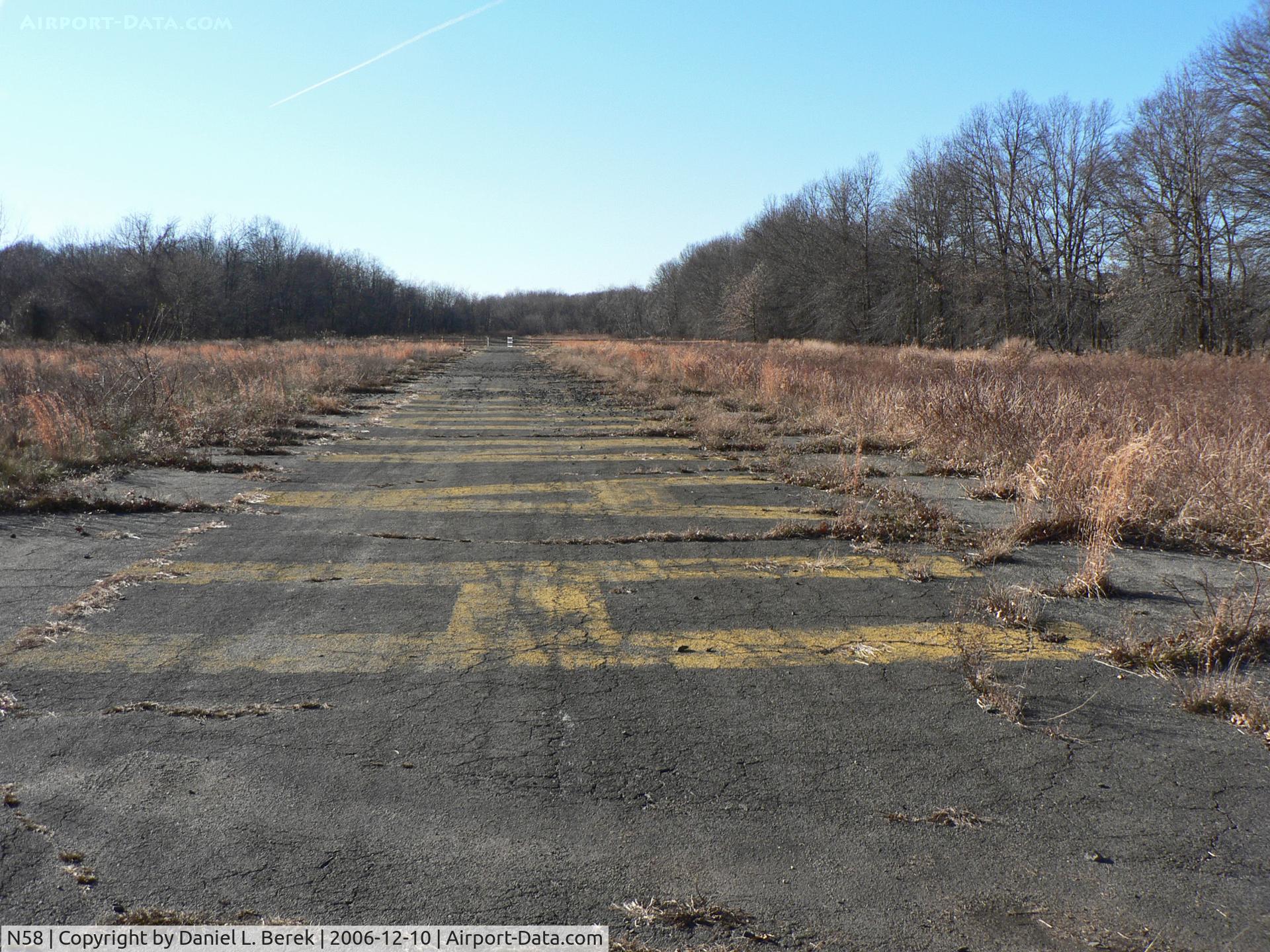 Tiger Fld Airport (N58) - The main runway of Hanover Airport still exists, with the airport's name still legible, along with large yellow X's painted when the airport was closed in the late 1980s.