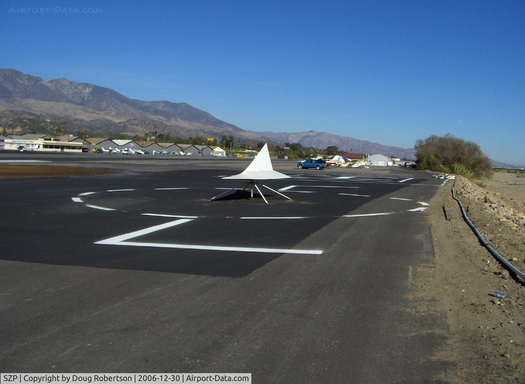 Santa Paula Airport (SZP) - SZP's Wind TEE, Resurfaced and Re-Marked with Traffic Pattern
