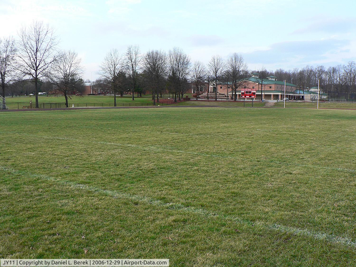 JY11 Airport - How cool is this?  At Newark Academy, Livingston, NJ, the football field doubles as a helipad.