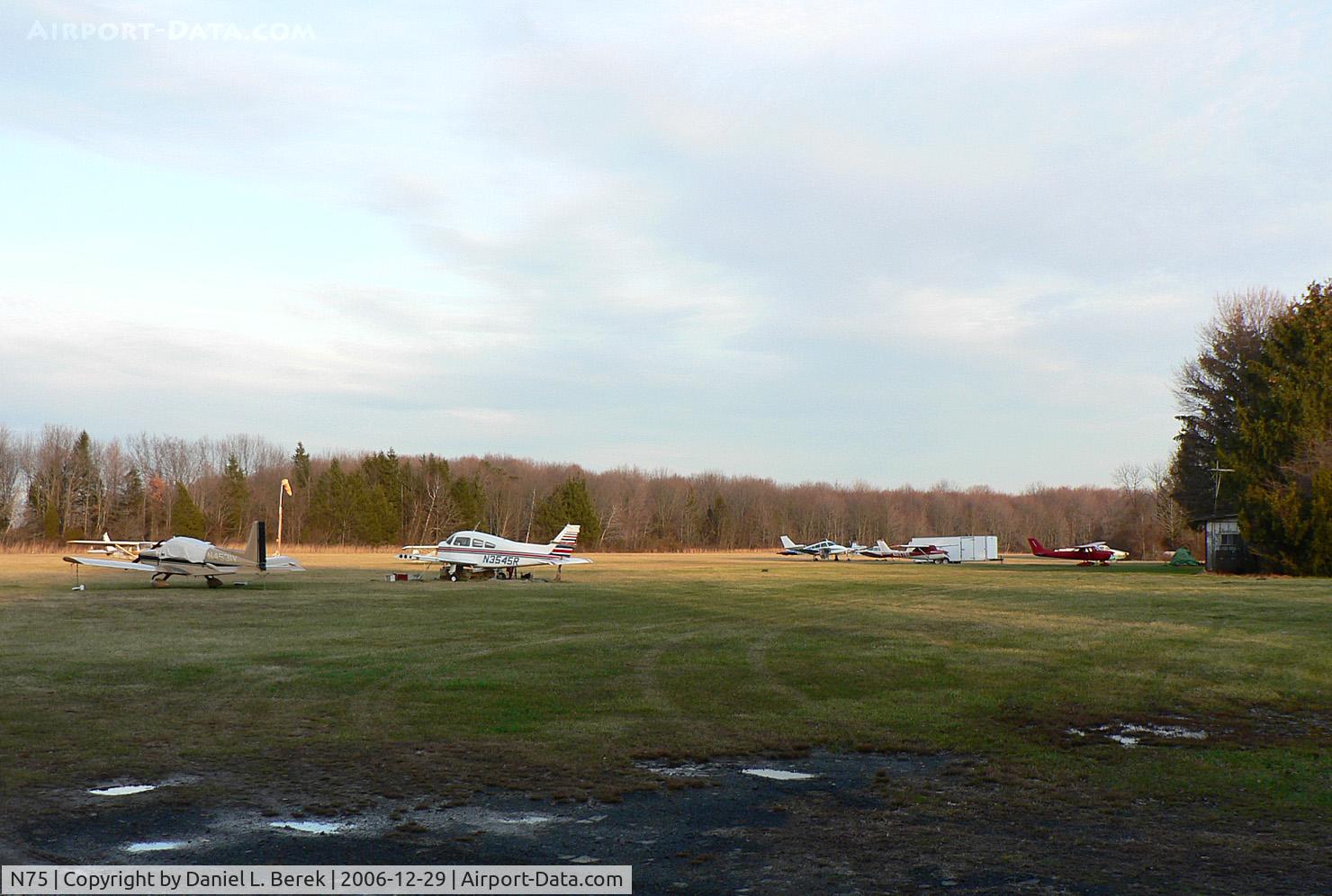 N75 Airport - This scenic little airport, like most of the aircraft parked on the apron, is somewhat rundown; yet, it tries to maintain an air of dignity in these changing - and threatening - times.