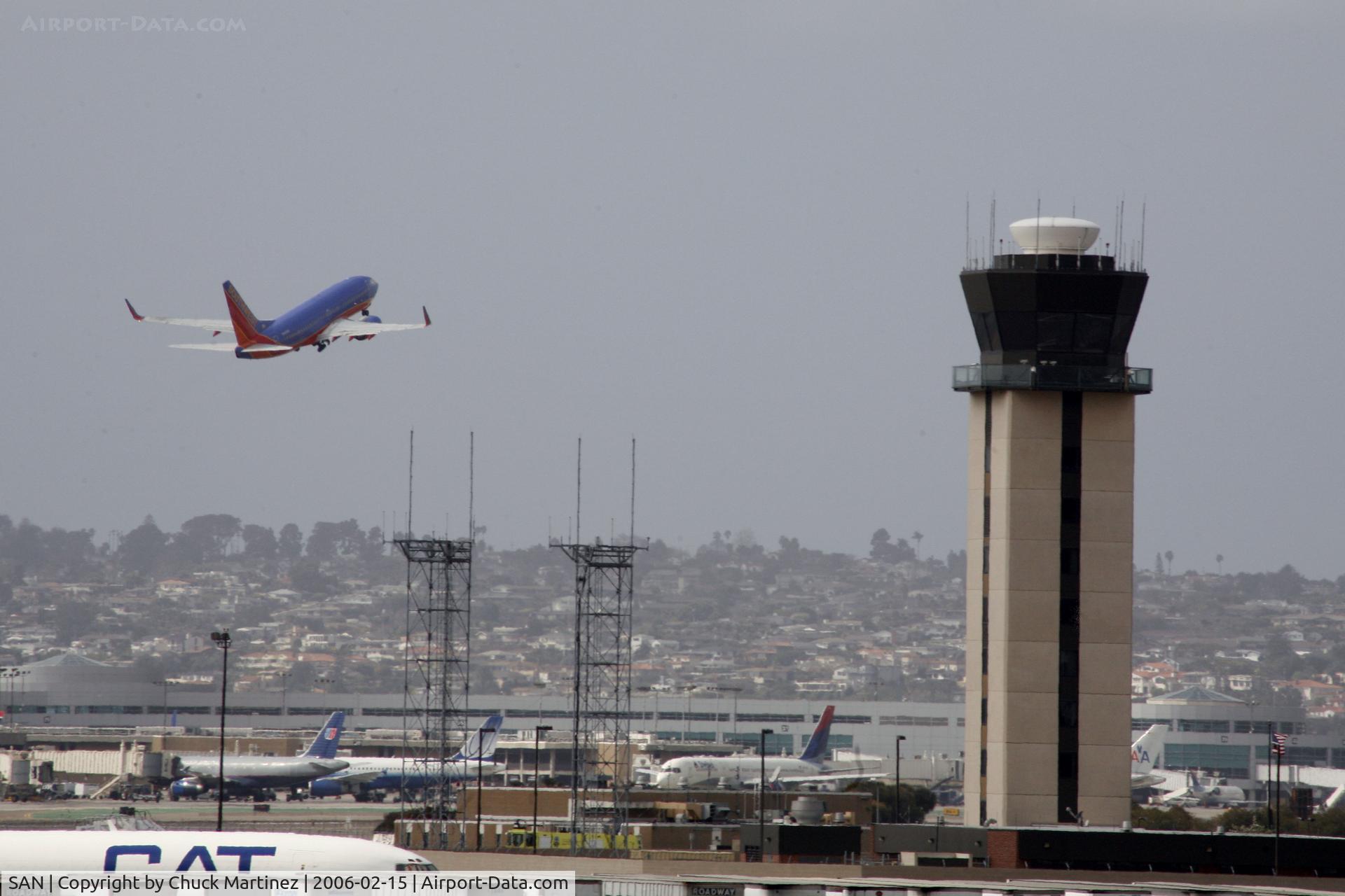 San Diego International Airport (SAN) - Southwest plane takeoff and tower