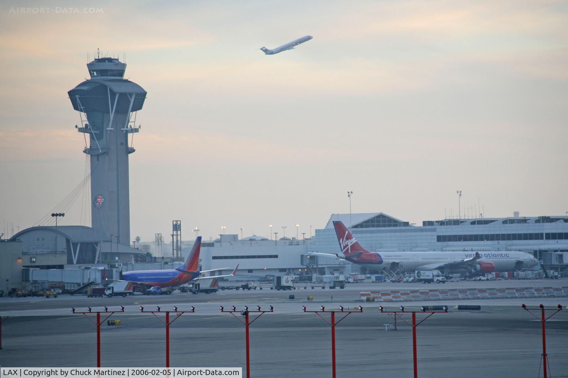 Los Angeles International Airport (LAX) - Tower, Southwest and Virgin planes