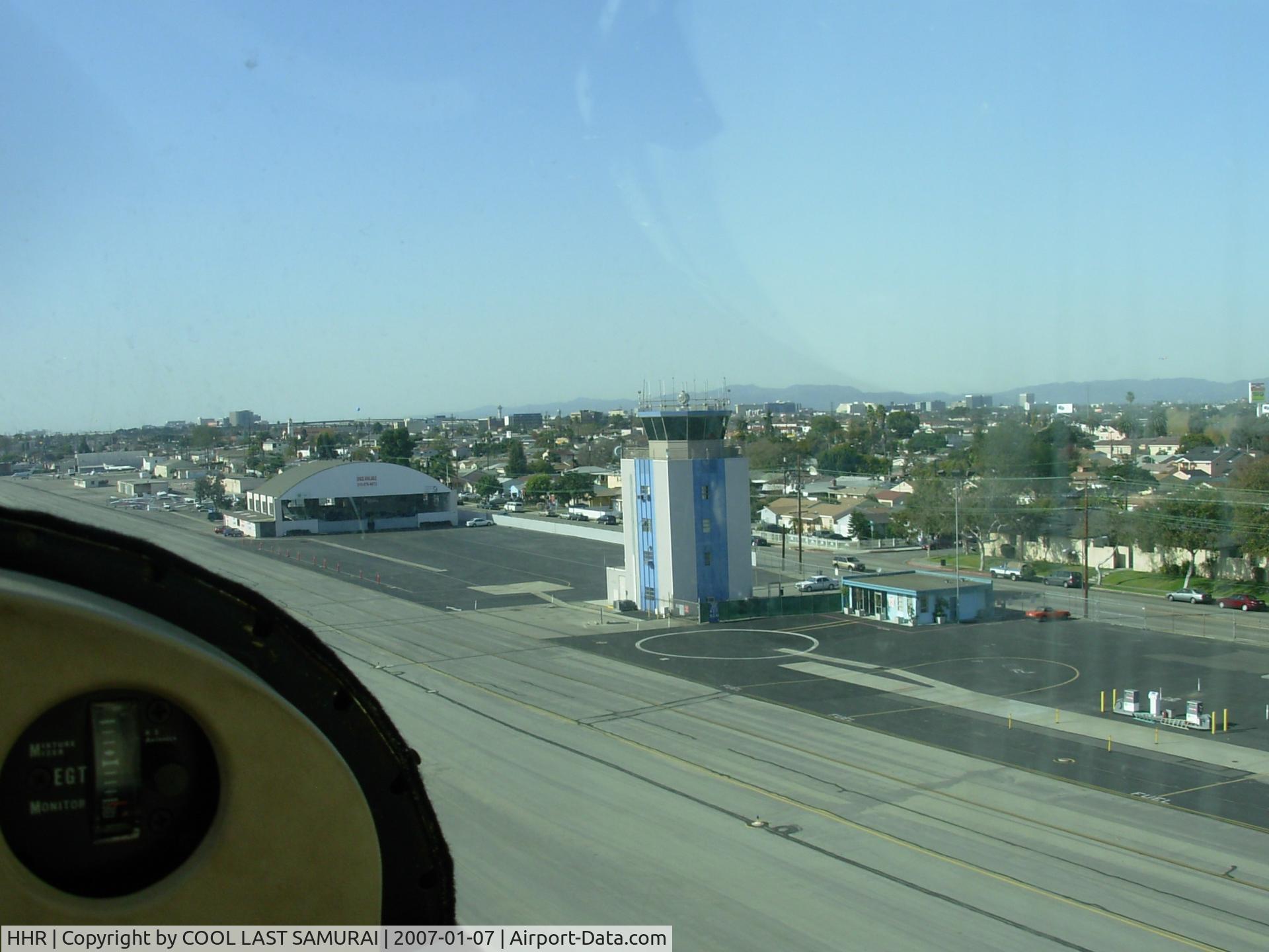 Jack Northrop Field/hawthorne Municipal Airport (HHR) - HHR TWR, a view from an airplane taking off Rwy25
