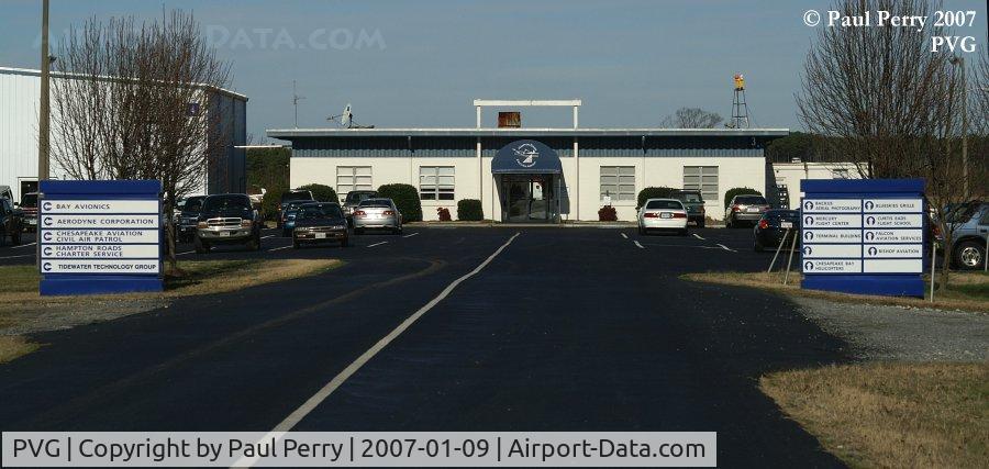 Hampton Roads Executive Airport (PVG) - The Terminal/Admin seen as you approach from the road