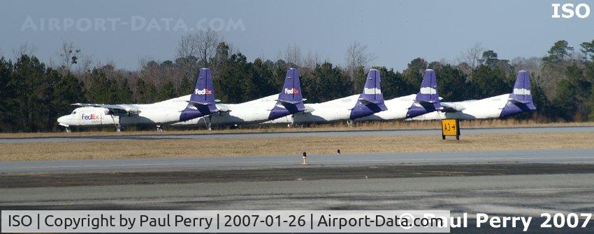 Kinston Regional Jetport At Stallings Fld Airport (ISO) - Poor Fokkers, looks like a FedEx boneyard, with some birds stripped of numbers and logos