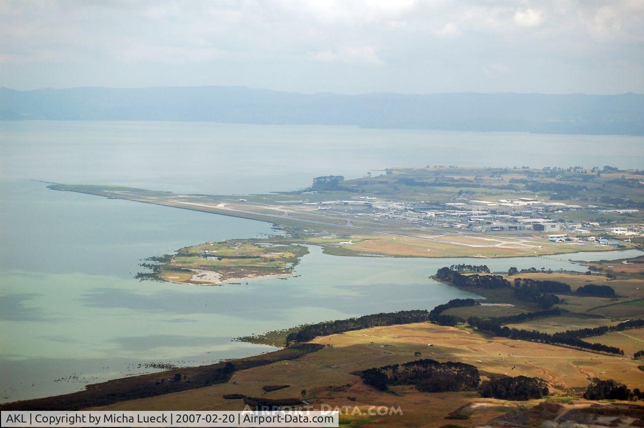 Auckland International Airport, Auckland New Zealand (AKL) - taken from B 777-200ER (ZK-OKB), coming from KIX via CHC