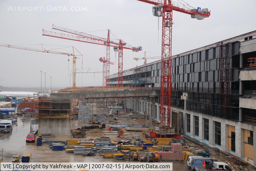 Vienna International Airport, Vienna Austria (VIE) - New Terminal Skylink under construction