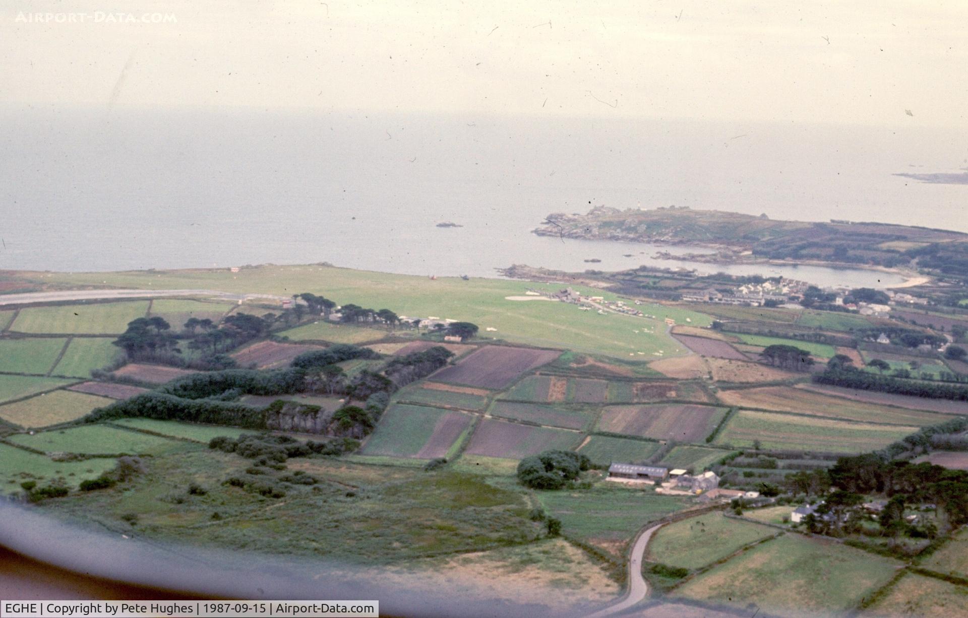 St. Mary's Airport, St. Mary's, England United Kingdom (EGHE) - St Mary's Isles of Scilly seen from DH84 Dragon EI-ABI