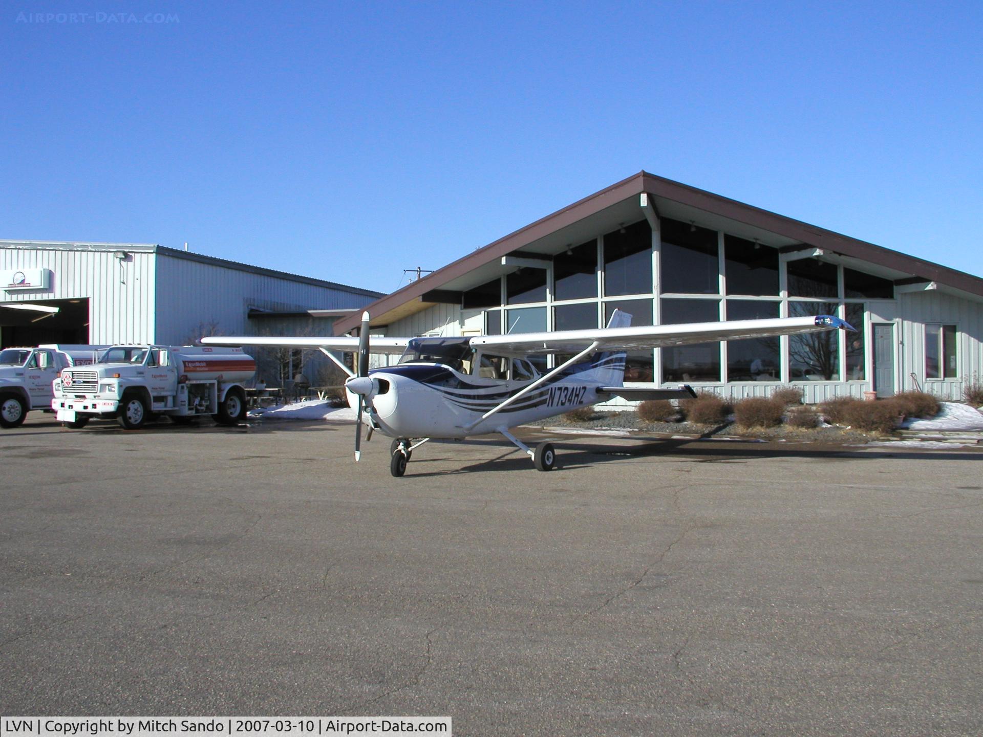 Airlake Airport (LVN) - 734HZ infront of the Pilot's Lounge.