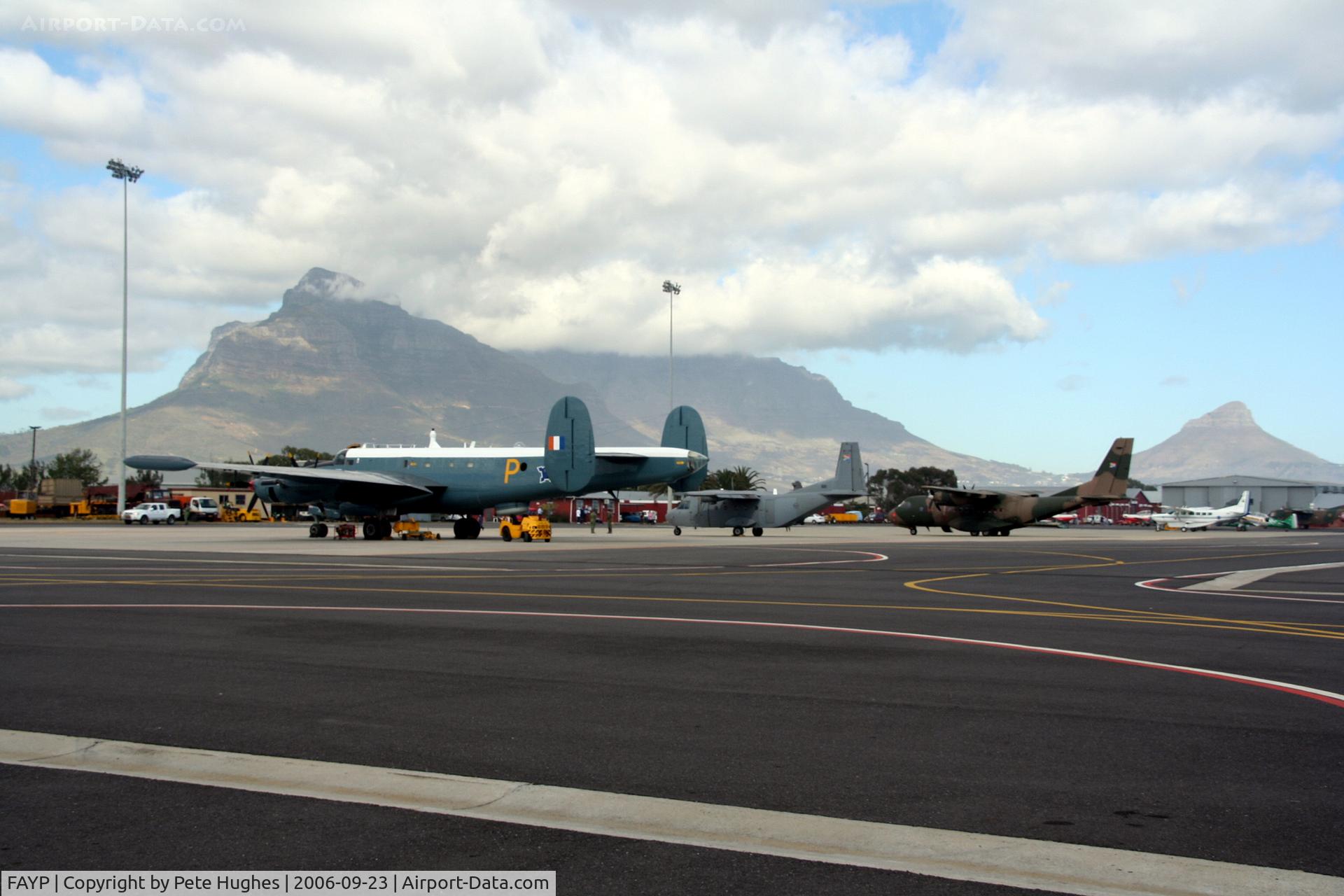 Ysterplaat AFB Airport, Cape Town South Africa (FAYP) - Ysterplaat airfield and Table Mountain, Cape Town South Africa