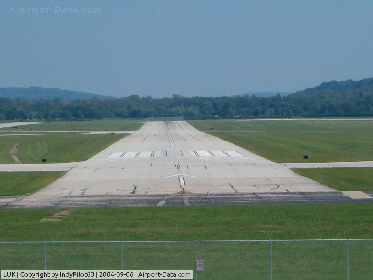 Cincinnati Municipal Airport Lunken Field Airport (LUK) - A view of runway 7 from the park next door.