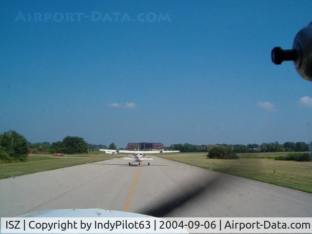 Blue Ash Airport, Cincinnati, Ohio United States (ISZ) - The taxiway to runway 6; the 