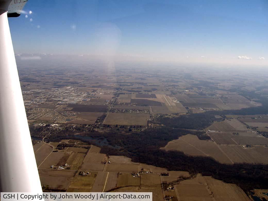 Goshen Municipal Airport (GSH) - looking east to the runway