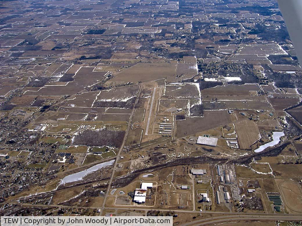 Mason Jewett Field Airport (TEW) - looking east to the runway