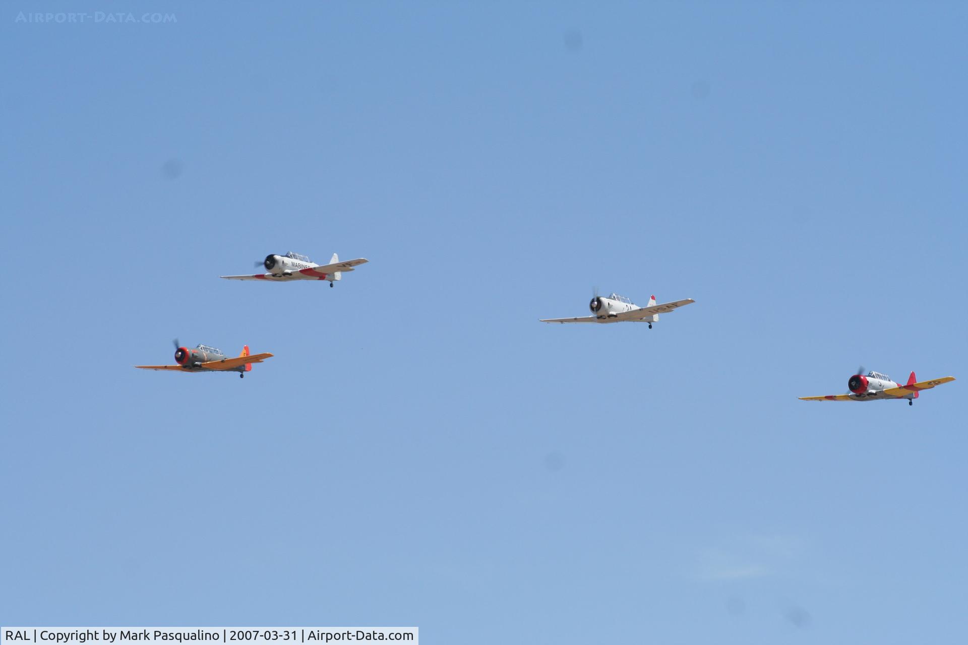 Riverside Municipal Airport (RAL) - T-6 Formation Fly-by at Riverside Airshow