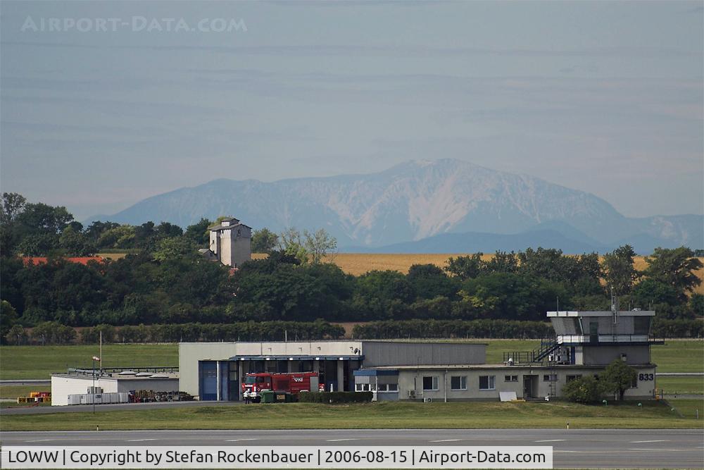 Vienna International Airport, Vienna Austria (LOWW) - Firedepartment VIE with Mount Schneeberg in background.
