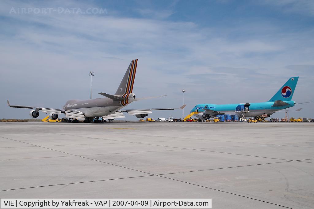 Vienna International Airport, Vienna Austria (VIE) - Asiana and Korean Air Boeing 747-400